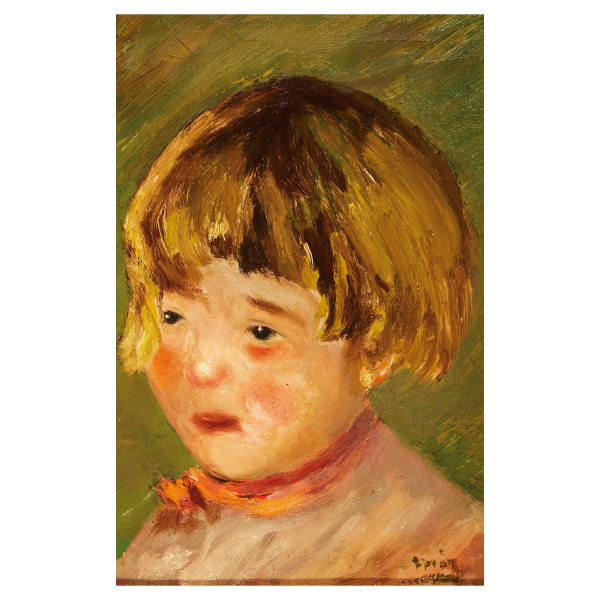 Joaquim Mir Trinxet (Barcelona, 1873-1940) Cap de nena. Óleo sobre tela.