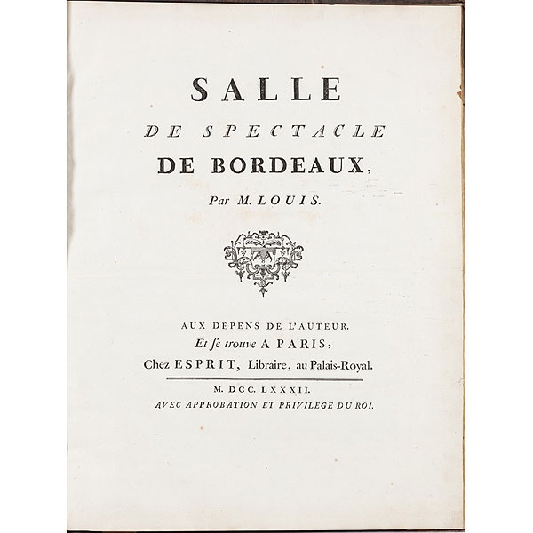 Victor Louis  Salle de spectacle de Bordeaux París 1782