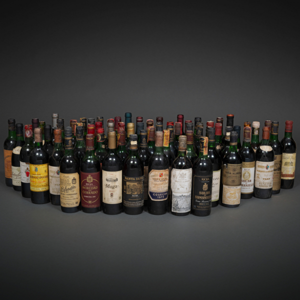 Conjunto de 66 botellas de vino tinto de la Rioja