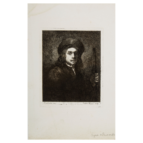 Después de Pauline Wissant (s.XIX-XX) Jeune Homme au bâton. Grabado al aguafuerte sobre papel.