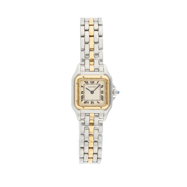 Reloj Cartier «Panther» de pulsera para señora. En acero y oro, c.1990. Ref – Nº 166921/073465.