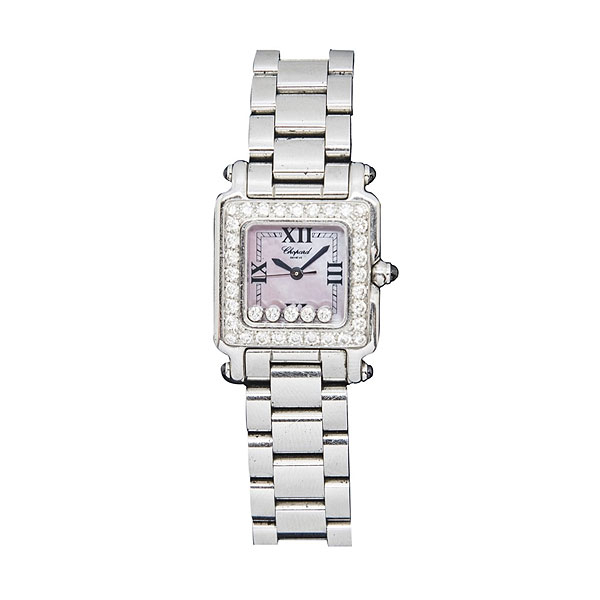 Reloj Chopard Happy Sport Square Diamanten de pulsera para señora. 