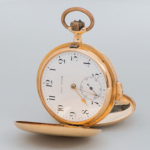 Reloj de bolsillo Repetition a minutes medalla de oro, Bordeaux 1907 en oro amarillo de 18 kt.