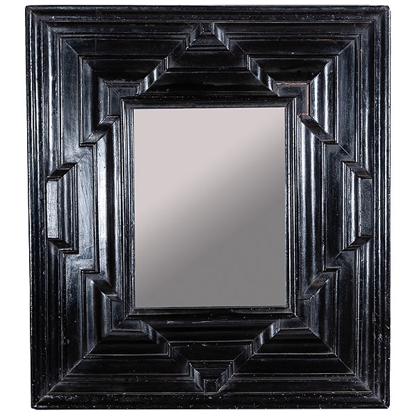 Espejo holandés de madera ebonizada, S.XVII