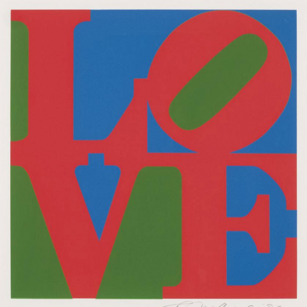 Robert Indiana  "Love - Book of Love (1996)". Serigrafia sobre papel Cresswood. Firmada y fechada (96) 