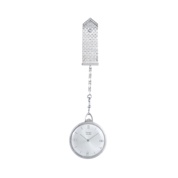 Reloj de bolsillo lepine «Domenech y Soler Cabot» en oro blanco, c.1960. 