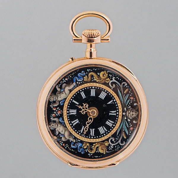 Reloj de bolsillo en oro rosa de 18 kt del siglo XIX