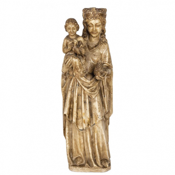 ESCUELA CENTROEUROPEA S. XIX "Virgen con el Niño". Escultura 