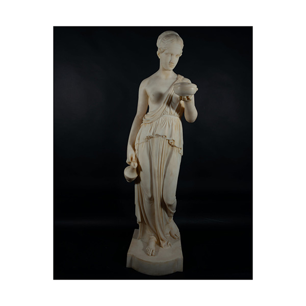 Gran Decorativa Venus italiana en Alabastro italiano tallado para decoración de interiores, siglo XX.