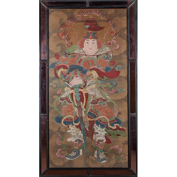 Dios chino pintado al gouache, S.XVIII