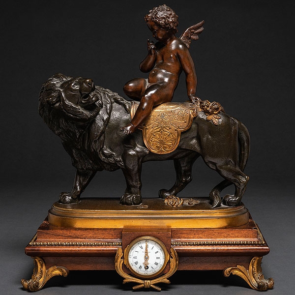 "CH. GAUTIER - HEIZELER ET E. CORNU" Reloj de sobremesa francés, Siglo XIX. 