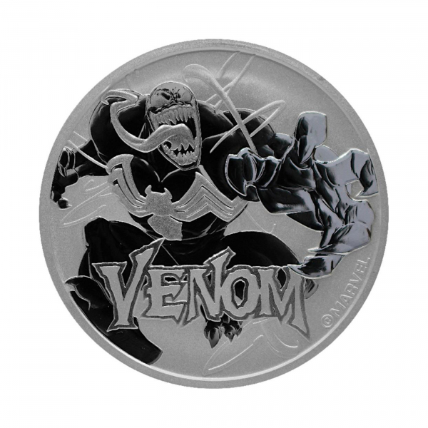Moneda Tuvalu, 1 dólar de plata, año 2020. Héroes de Marvel, Venom.