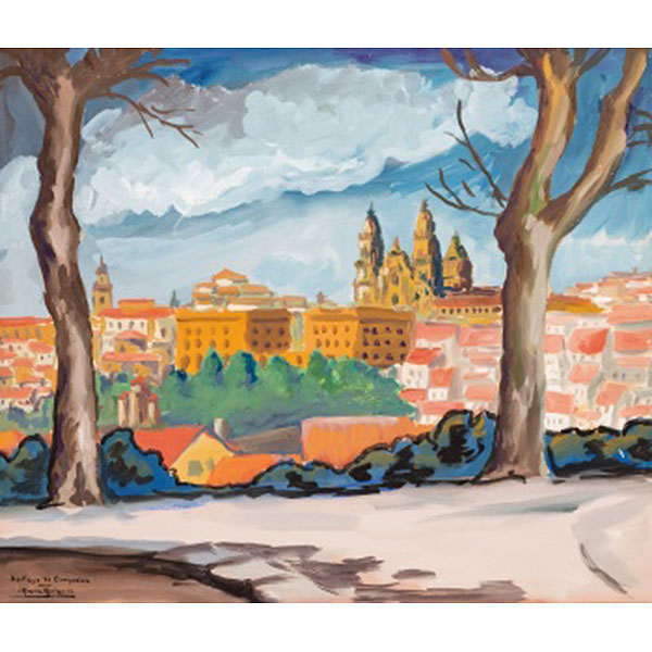 MATIAS ALVAREZ AJURIA  (1914 - 1969) "Vista de Santiago de Compostela"