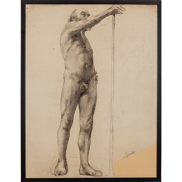 Joaquín Agrasot Juan (Orihuela, 1836 - Valencia, 1919)  "Desnudo masculino" 