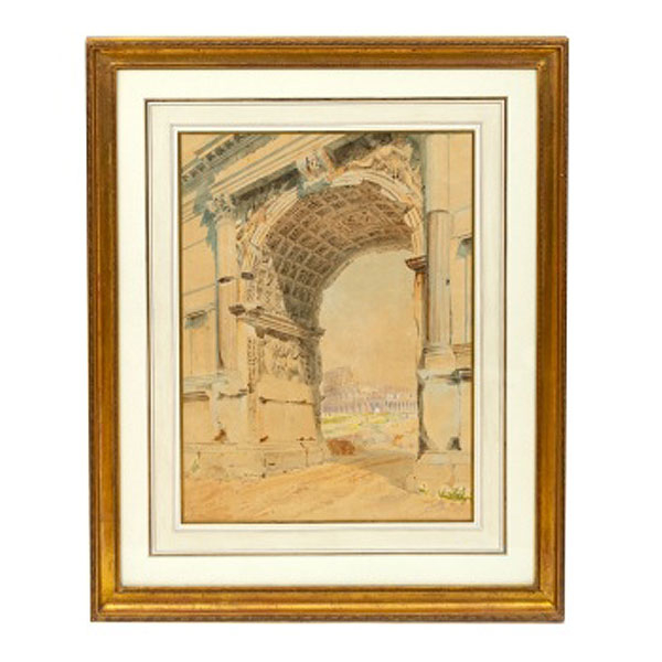 MARTINU   (Italia S. XIX - XX) "Vista del Arco de Tito. Roma"