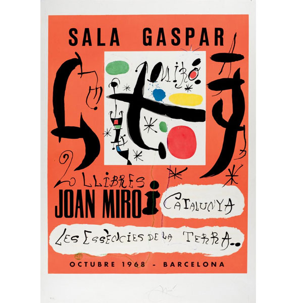 Joan Miró (1893 - 1983).  "Sala Gaspar (1968)". Litografía