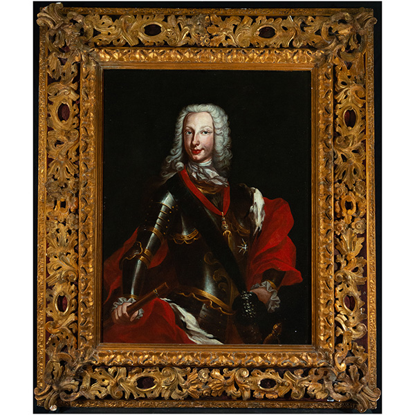Gran Retrato de Felipe V de Borbón con Armadura y el Toisón de oro, escuela italiana del siglo XVIII