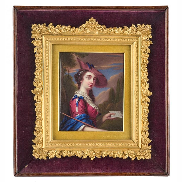 Henry Pierce Bone. "Retrato de joven dama" Miniatura sobre cobre 1847. 