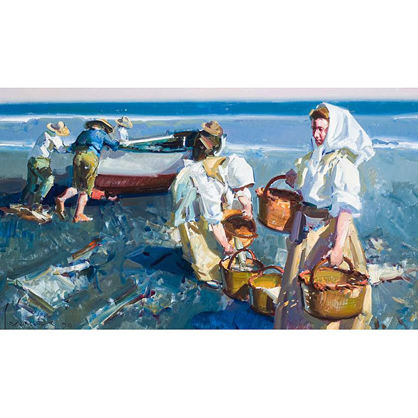 Eustaquio Segrelles (1936).  "Pescadores en la playa". 
