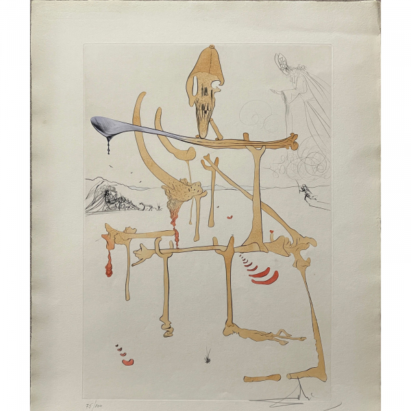 Salvador Dalí: "Paysage avec squelette" 75/100 (1975)