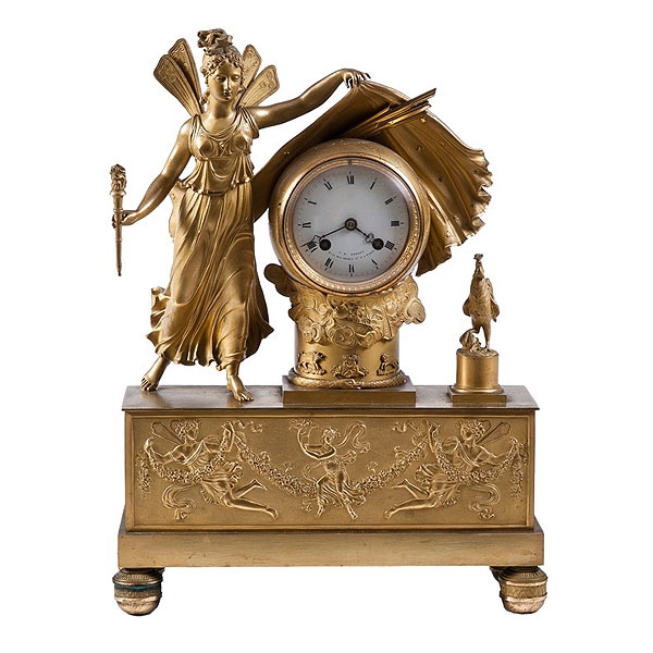 Reloj Imperio francés de bronce sobremesa