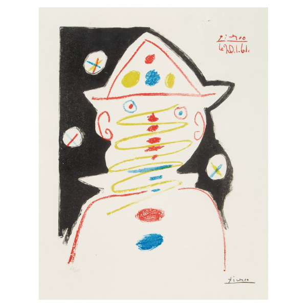 Pablo Ruíz Picasso (Málaga, 1881-Mougins, Francia, 1973) Le Roi Carnaval, 1961. Litografía en colores sobre papel.