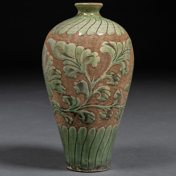 Jarrón chino Meiping en porcelana china. Trabajo Chino, Siglo XIX