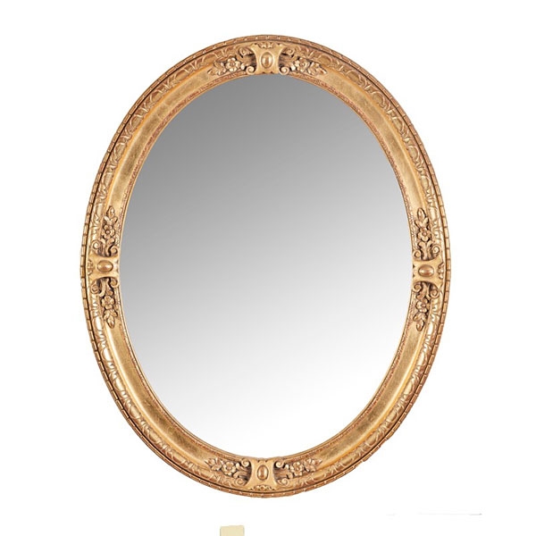 Espejo dorado con oro fino de 24 qts. de estilo isabelino