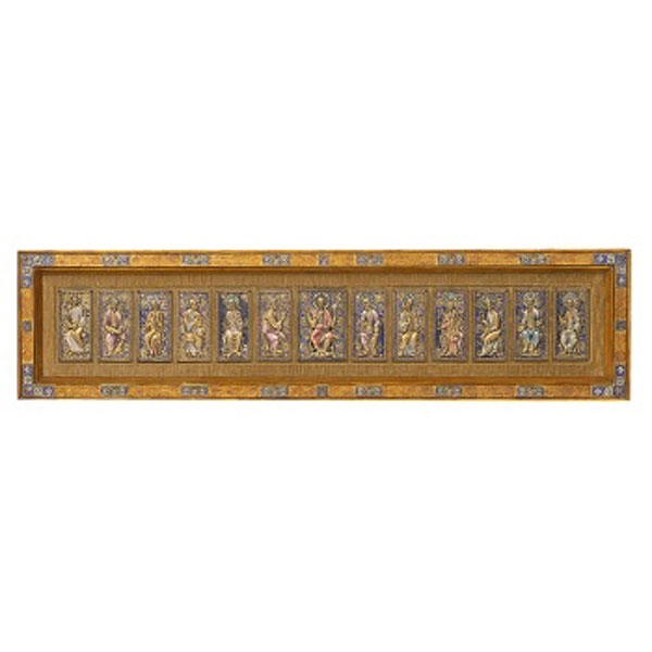 Esmalte compuesto por 13 placas en metal representando Jesucristo y los 12 apóstoles