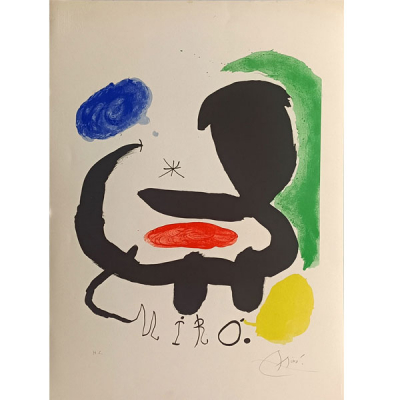  Joan Miró (1893-1983). Título: Sala Pelaires (1970).  litografía avant la lettre sobre papel Guarro, ejemplar H.C. firmada a lápiz.