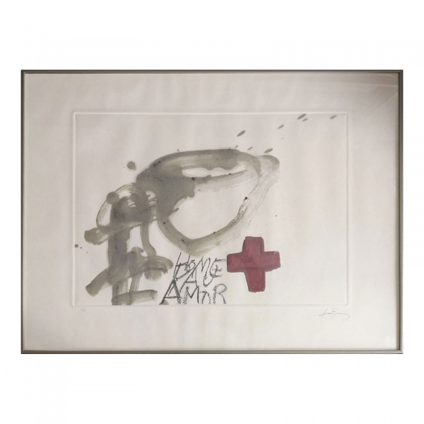 Antoni Tàpies: "Creu roja" 42/75 (1991)