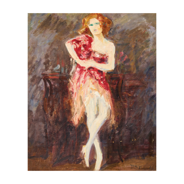 Pere Ysern Alié (Barcelona, 1875-1946) Retrato de bailarina. Óleo sobre tela.