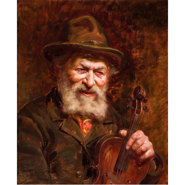 Carlos Baca-Flor Falcón  (1867 - 1941).  "Viejo violinista".