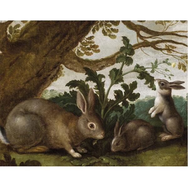  ESCUELA EUROPEA SS. XVII-XVIII   "Bodegón de conejos". 