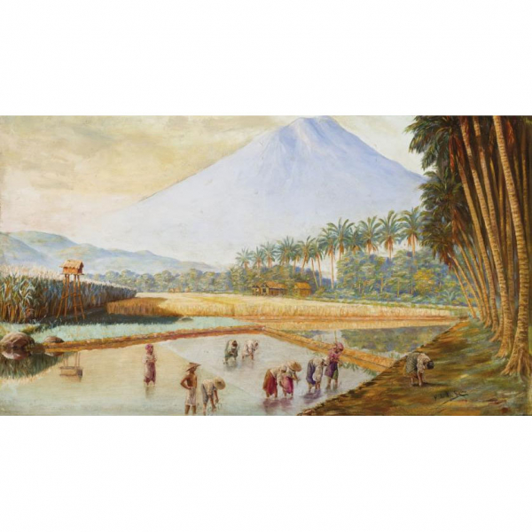 FABIAN DE LA ROSA (1869 - 1937) "Paisaje filipino".