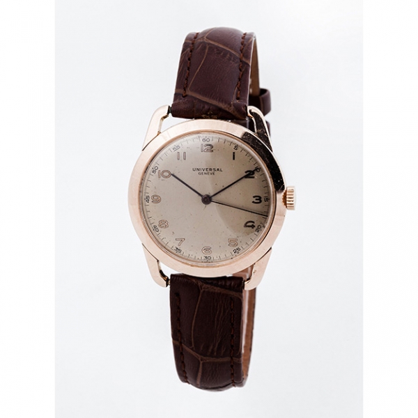 Reloj suizo vintage, cab., años 50, UNIVERSAL Geneve