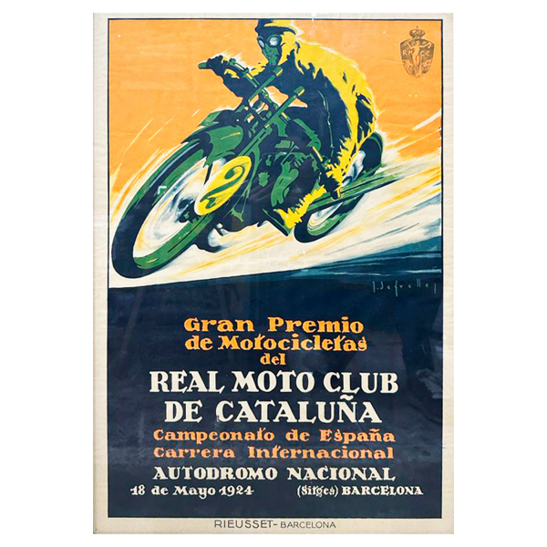 Cartel publicitario Gran premio de motocicletas del Real Moto Club de Cataluña 1924