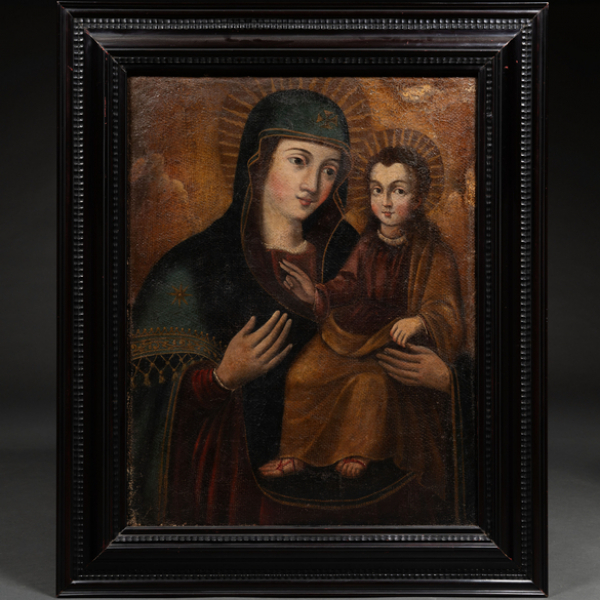 "Virgen con niño"  ESCUELA ESPAÑOLA DEL SIGLO XVIII