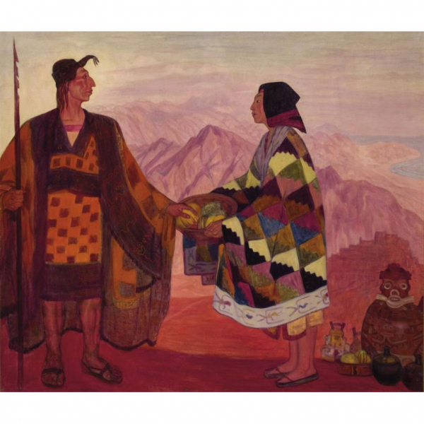 Ramón de Zubiaurre.   &quot;Incas (1930)&quot;. Óleo sobre lienzo. Firmado, fechado (1930) y localizado (Perú) 
