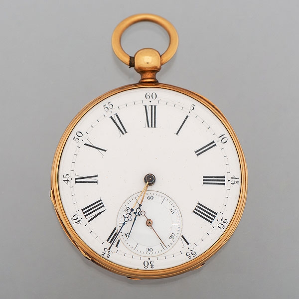 Reloj de bolsillo en oro amarillo de 18 kt del siglo XIX