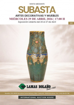 LAMAS BOLA&Ntilde;O. Subasta Artes Decorativas 29 Abril 2026
