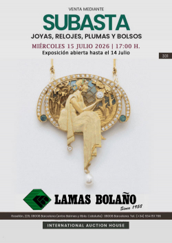 LAMAS BOLA&Ntilde;O. Subasta de Joyas y Relojes 15 Julio 2026