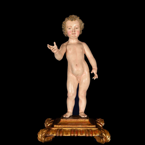 Importante "Niño Dios Salvator Mundi" atribuído a JUAN DE MESA (1583-Sevilla, 1627). 