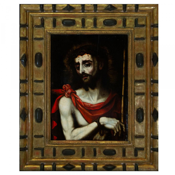 LUIS DE MORALES 'EL DIVINO' (Badajoz h. 1510 - 1586) "Ecce Homo".   &Oacute;leo sobre tabla. 