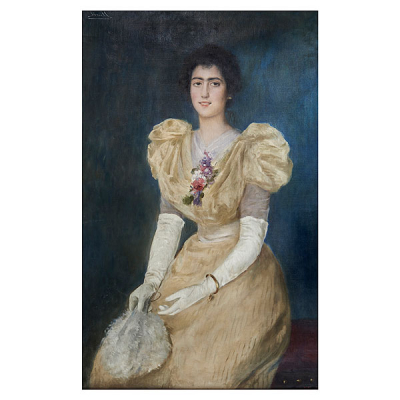 Joan Brull Vinyoles (Barcelona, 1863-1912) Retrato femenino.