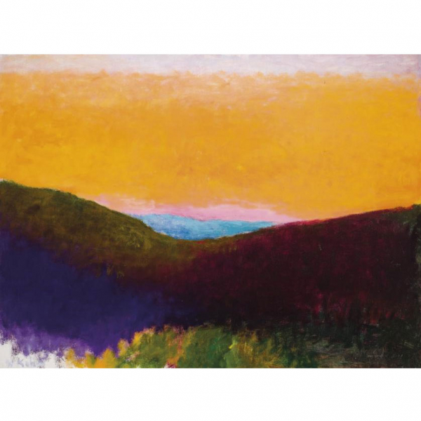 Wolf Khan.   "The gap (1992)". Óleo sobre lienzo 