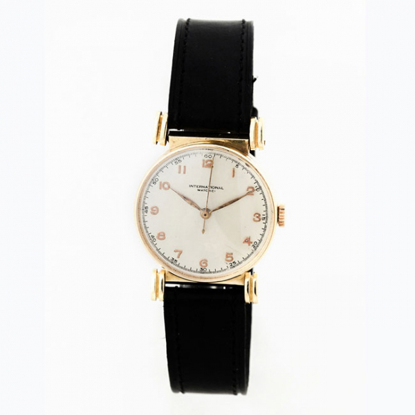 Reloj cab., vintage, suizo, INTERNATIONAL WATCH Co. (IWC). Caja original en oro amarillo 18 K, 30 mm, nº 1064557.