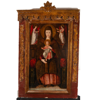 "Virgen del P&oacute;polo" Escuela Italiana del siglo XVI.  &Oacute;leo sobre tabla