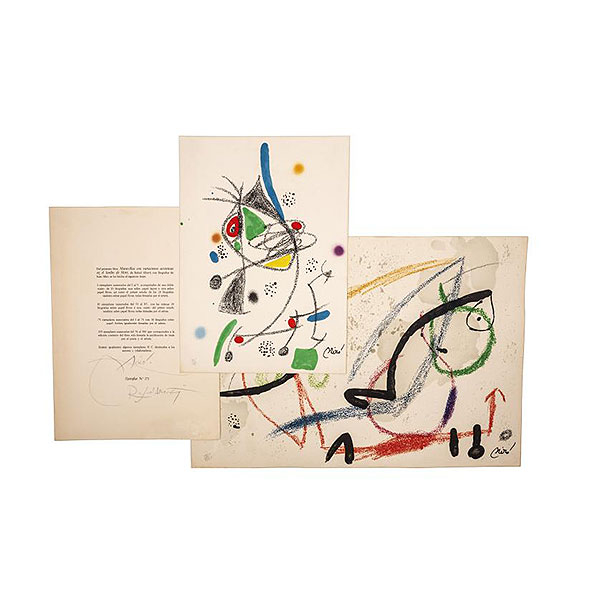 JOAN MIRÓ.    "MARAVILLAS CON VARIACIONES ACRÓSTICAS EN EL JARDÍN DE MIRÓ" B.: Ediciones Polígrafa, 1975.