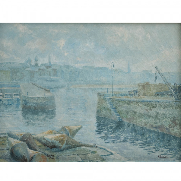 "Vista del Puerto de San Sebasti&aacute;n"  VJULIO GARC&Iacute;A SANZ (Guip&uacute;zcoa, 1936-2025) 